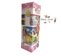 Play Toys Suyla Yıka Tekrar Boya Fantastik boyama halıları Prenses 50×50 + 12 Boyama Kalemi