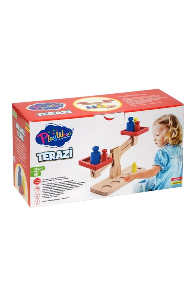 Kutulu Ahşap Terazi  7 Parça Market Oyuncak Play Wood