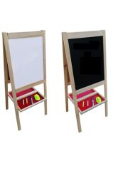 Çift Taraflı Ayaklı Ahşap Çocuk eğitici Yazı Tahtası 110x45