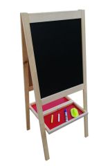 Çift Taraflı Ayaklı Ahşap Çocuk eğitici Yazı Tahtası 110x45