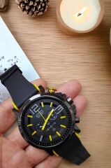 slikon kordon mekanizmalı analog saat genç spor unısex erkek kol saati SARI