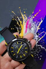 slikon kordon mekanizmalı analog saat genç spor unısex erkek kol saati SARI