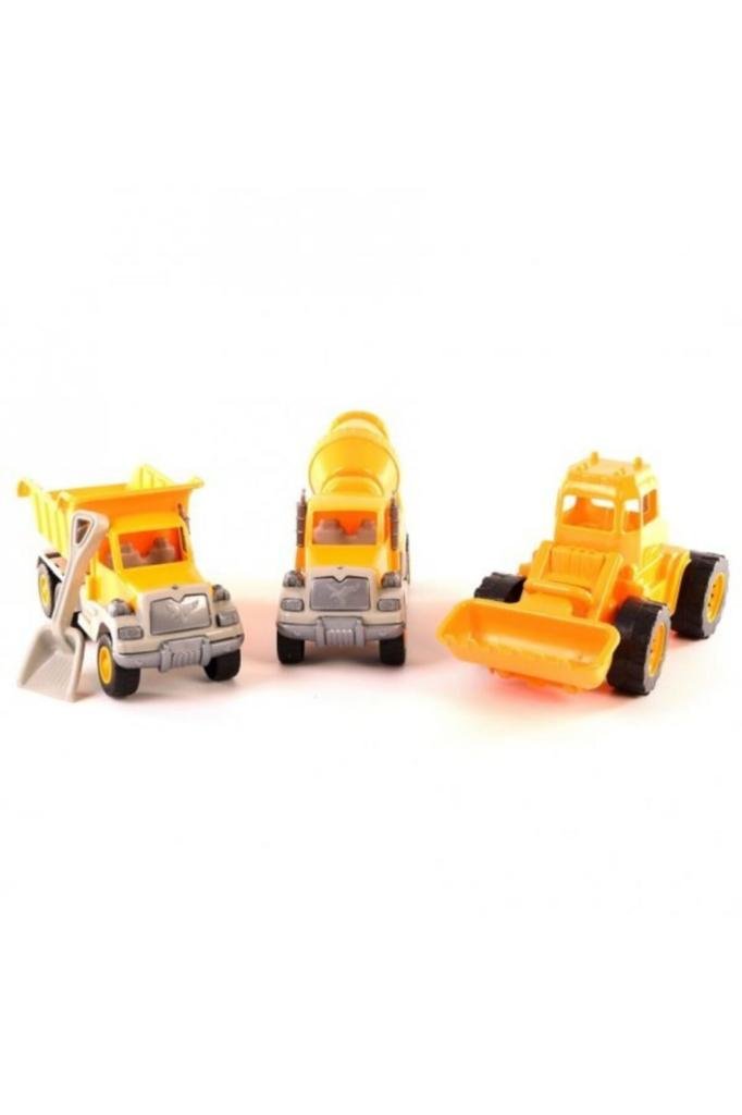 Büyük Boy İnşaat Seti 3 Adet İş Makinası 32 cm Uçar