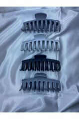 Kadın 4’lü Gri-siyah Büyük Xl Mandal Toka Seti