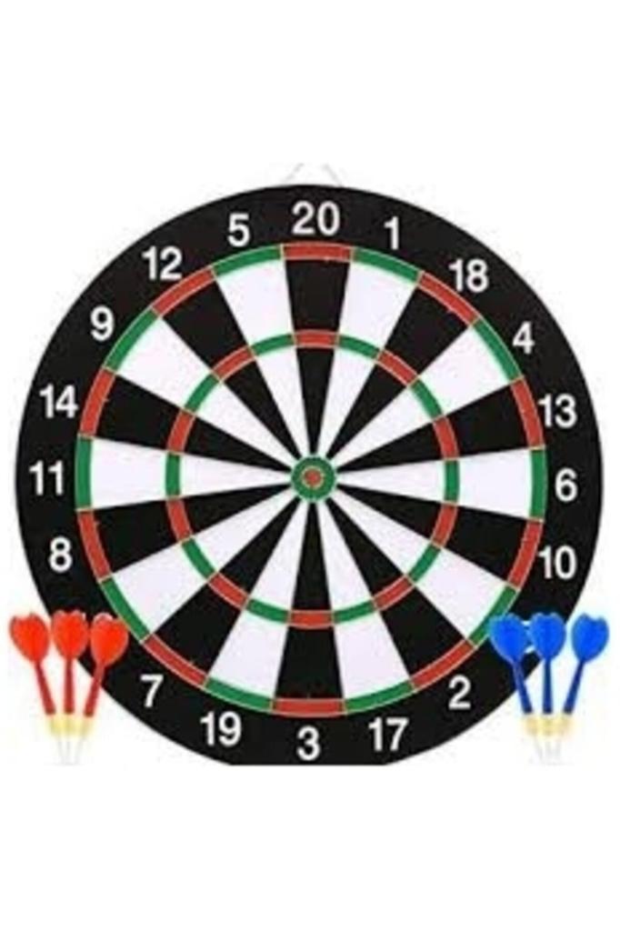 DZC KUZENLER AVM İĞNELİ ÇİFT TARAFLI DART TAHTASI BÜYÜK BOY 30 CM 6 OK AKTİVİTE SPOR OYUNCAK