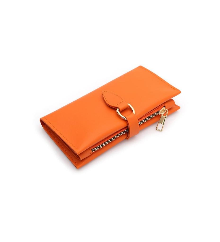 Kadın Fermuarlı çıtçıtlı Bozuk Para Bölmeli Cüzdan Kartlık Aksesuar,yılbaşı Hediyesi damla turuncu