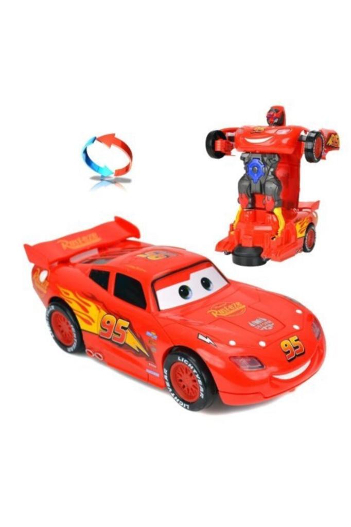 Dilbazshop otomatik  Robota Dönüşen Şimşek Mcqueen Pilli Araba