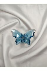 Kelebek Model Akrilik Şeffaf Büyük Boy Mandal Toka 8 CM