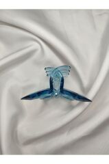 Kelebek Model Akrilik Şeffaf Büyük Boy Mandal Toka 8 CM