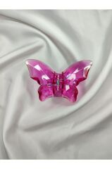 Kelebek Model Akrilik Şeffaf Büyük Boy Mandal Toka 8 CM