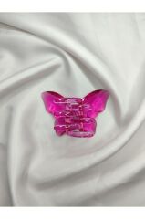 Kelebek Model Akrilik Şeffaf Büyük Boy Mandal Toka 8 CM