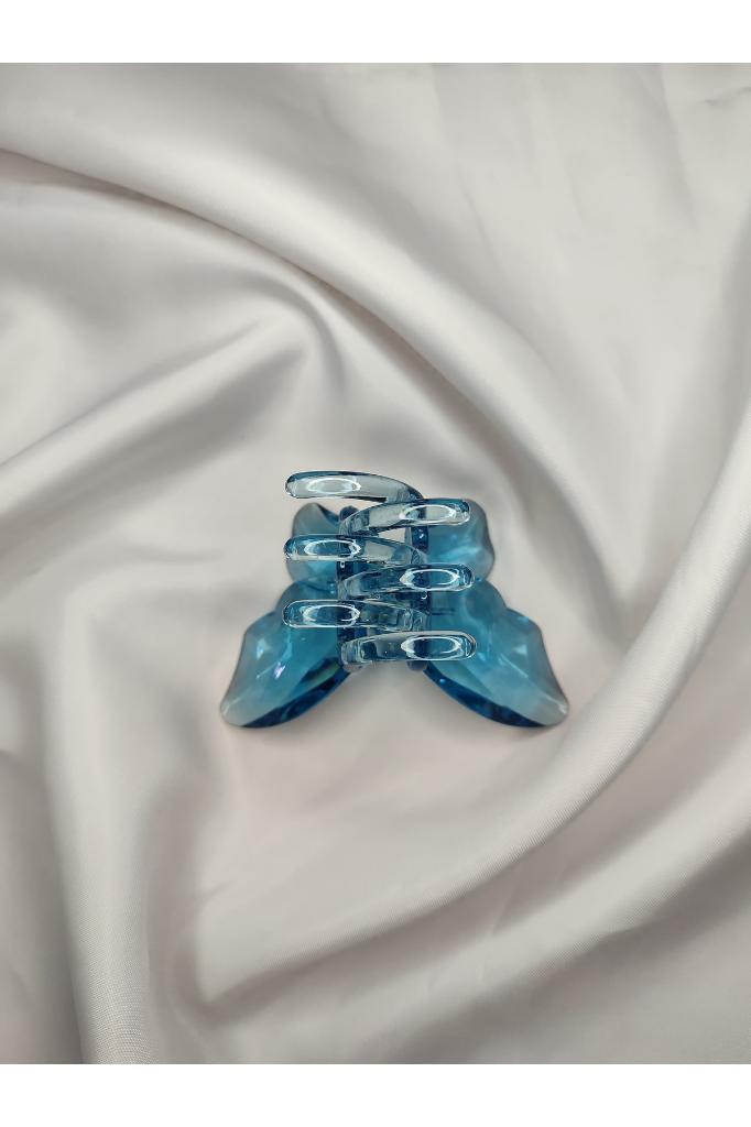 Kelebek Model Akrilik Şeffaf Büyük Boy Mandal Toka 8 CM Tek Ebat