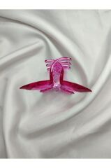 Kelebek Model Akrilik Şeffaf Büyük Boy Mandal Toka 8 CM Tek Ebat