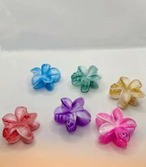 6 LI LOTUS MANDAL SAÇ TOKASI PARLAK ŞEFAF RENKLER