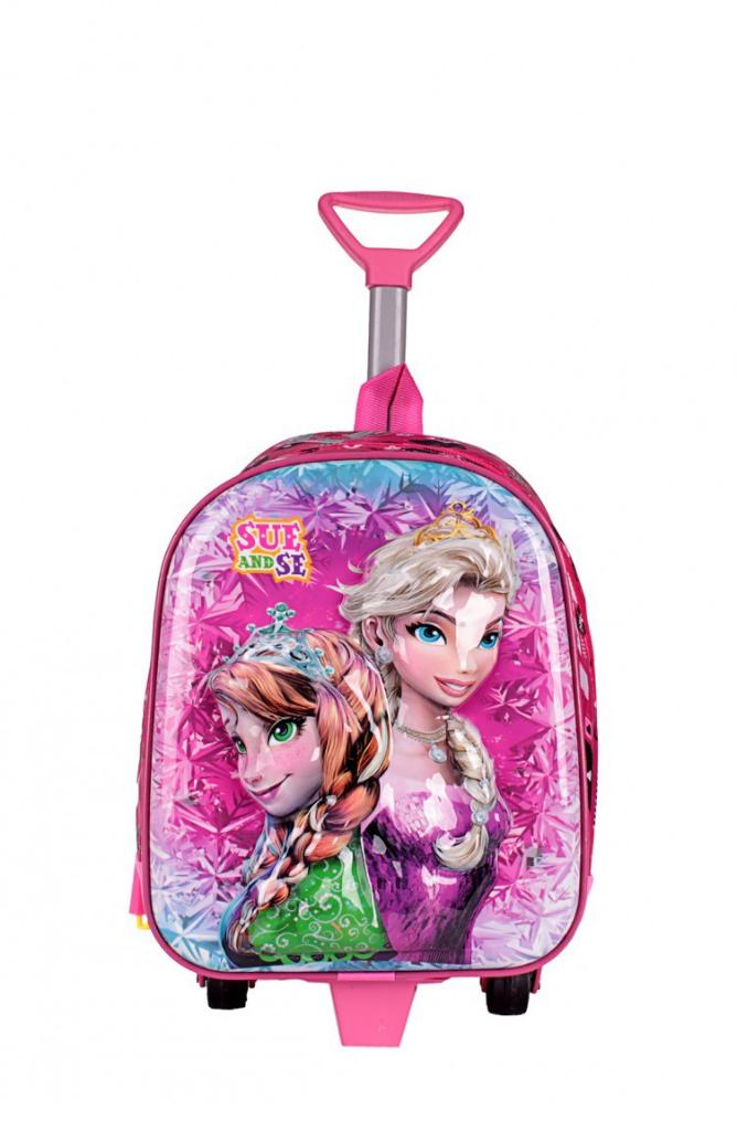DZC KUZENLER AVM ÇEKÇEKLİ ANAOKUL İLKOKUL KREŞ FROZEN ELSA SIRT ÇANTA VALİZ