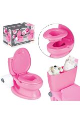 DZC KUZENLER AVM EĞİTİCİ AKTİVİTE GERÇEK LAZIMLIK KLOZET PEMBE SESLİ TUVALET