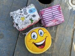 DZC KUZENLER AVM Pembe flamingo ve emoji desenli kız çocuk cüzdam