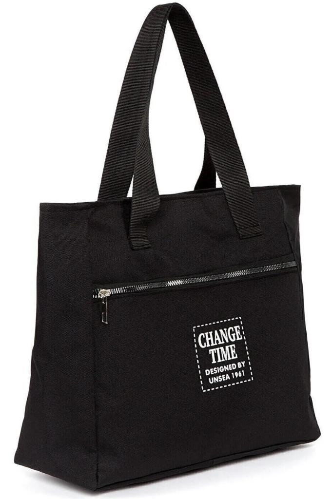 Kadın Siyah Yumuşak Bez Kumaş Kol Ve Omuz Çantası ağzı fermuarlı kadın çanta