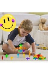 Vakum Molekül 25 Parça Yapı Taşları Fidget Duyusal Eğitici Oyuncak Squigz Lego Yapboz Popit VANTUZ
