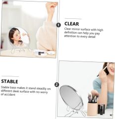 Çift Taraflı Büyüteçli Makyaj Aynası 5 Inç Masa Üstü Aynası 15cm