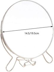 Çift Taraflı Büyüteçli Makyaj Aynası 5 Inç Masa Üstü Aynası 15cm GÜMÜŞ