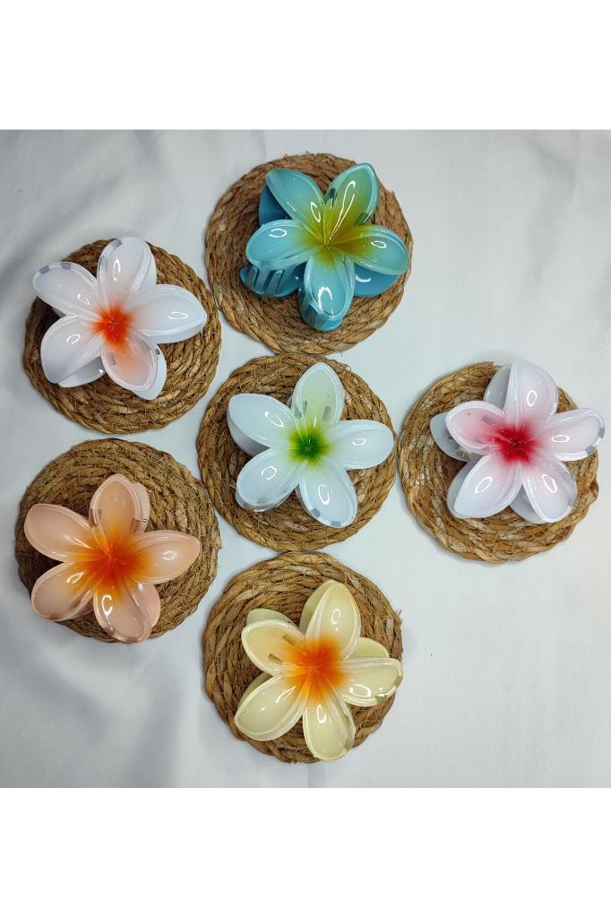 6'lı Rengarenk Lotus Çiçeği Mandal Toka 8 Cm