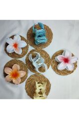 6'lı Rengarenk Lotus Çiçeği Mandal Toka 8 Cm