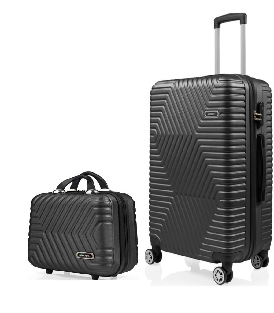 DZC KUZENLER AVM GEDOX POLO BÜYÜK BOY VALİZ VE MAKYAJ HOSTES SEYAHAT ÇANTASI 2 Lİ TAKIM VALİZ MAKYAJ SET