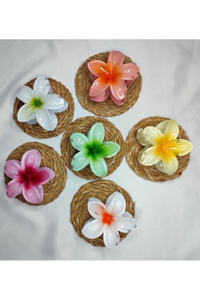 6'lı Rengarenk Lotus Çiçeği Mandal Toka 8 Cm ÇOK RENKLİ ÇOK SEVİLEN 1.SET - Tek Ebat