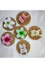 6'lı Rengarenk Lotus Çiçeği Mandal Toka 8 Cm ÇOK RENKLİ ÇOK SEVİLEN 1.SET - Tek Ebat