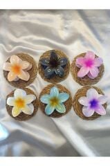 6'lı Rengarenk Lotus Çiçeği Mandal Toka 8 Cm 3.SET - Tek Ebat
