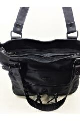 MEGA BAG Yıkama Deri Çok Cepli Büyük Boy Omuz Çantası