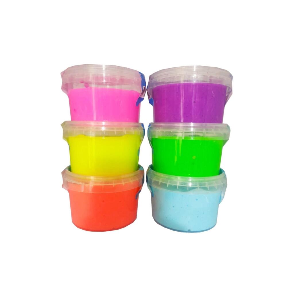 DZC KUZENLER AVM 6 Renk neon fosforlu hazır slime 170gr x 6=1020 gr