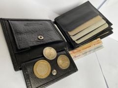 DZC KUZENLER AVM Siyah Bozuk Para Bölmeli Haki Deri Erkek Cüzdan