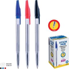 DZC KUZENLER AVM Ark Stıckpen 22225 Tükenmez Kalem 50'li MAVİ Ark SİYAH