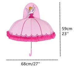 PERİ KIZ KARAKTERLİ FİGÜRLÜ KIZ ERKEK ÇOCUK ŞEMSİYE HEDİYELİK UFAK BOY ÜÇ BOYUTLU