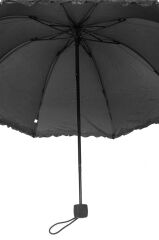 Siyah Tam Bombeli Gizli Çiçek Desenli Kadın Şemsiye M21mar246r001