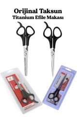 Kuaför Berber Makas Seti 15.5 Cm Ara Makası 15,5 Cm Saç Makası Jiletli Tarak 10 Adet Yedekli