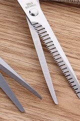 Kuaför Berber Makas Seti 15.5 Cm Ara Makası 15,5 Cm Saç Makası Jiletli Tarak 10 Adet Yedekli