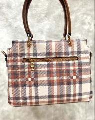 SFS Kadın ekose desen el ve omuz çantası