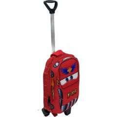 ÇEKÇEKLİ ANAOKUL & KREŞ VE GÜNLÜK TEKERLEKLİ SIRT ÇANTASI VALİZ ARABALI CARS FORMULA KIRMIZI 30 SM