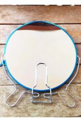 Çift Taraflı Büyüteçli Makyaj Aynası 5 Inç Masa Üstü Aynası 15cm MAVİ