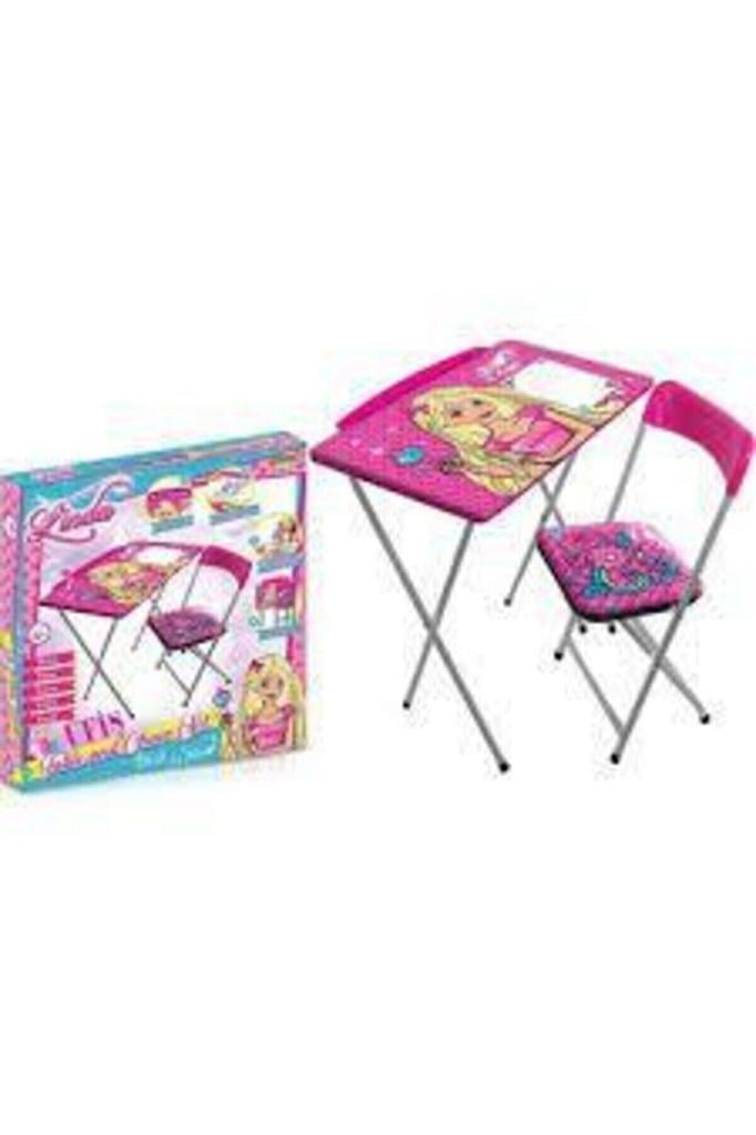 DZC KUZENLER AVm Katlanır Masa Sandalye Seti - Yazı Tahtalı- Kalemlikli ÇOÇUK ÇALIŞMA MASASI