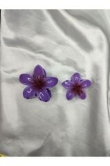 Orta Boy 6'lı Rengarenk Lotus Çiçeği Mandal Toka 6 Cm