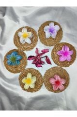 Orta Boy 6'lı Rengarenk Lotus Çiçeği Mandal Toka 6 Cm