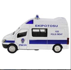 BİRLİK İŞIKLI SESLİ METAL 1/36 ÇEKBIRAK EKİP OTOSU  POLİS OYUNCAK