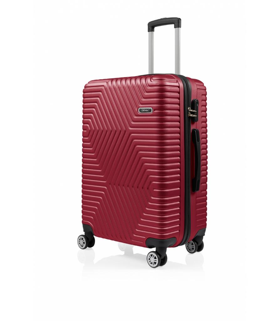 DZC KUZENLER AVM VALİZ Gedox G&d Polo Suitcase Abs Orta Boy Lüx Seyahat Valizi BORDO