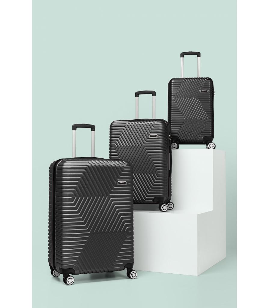 DZC KUZENLER AVM G&d Gedox Polo Suitcase Abs 3'lü Lüx Valiz Seyahat Seti SİYAH