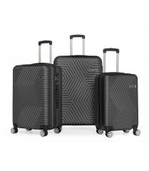 DZC KUZENLER AVM G&d Gedox Polo Suitcase Abs 3'lü Lüx Valiz Seyahat Seti SİYAH
