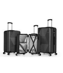 DZC KUZENLER AVM G&d Gedox Polo Suitcase Abs 3'lü Lüx Valiz Seyahat Seti SİYAH